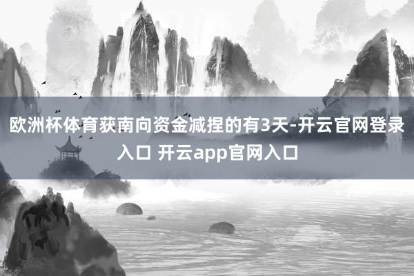 欧洲杯体育获南向资金减捏的有3天-开云官网登录入口 开云app官网入口