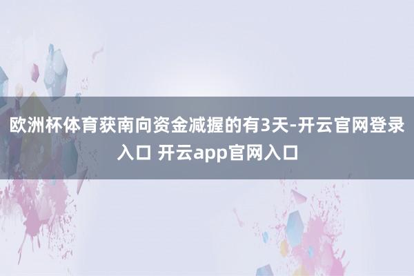 欧洲杯体育获南向资金减握的有3天-开云官网登录入口 开云app官网入口
