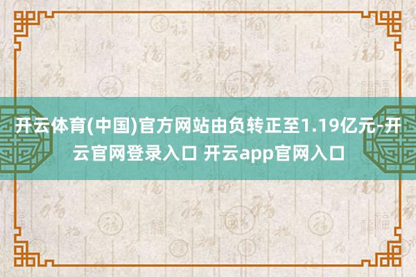 开云体育(中国)官方网站由负转正至1.19亿元-开云官网登录入口 开云app官网入口