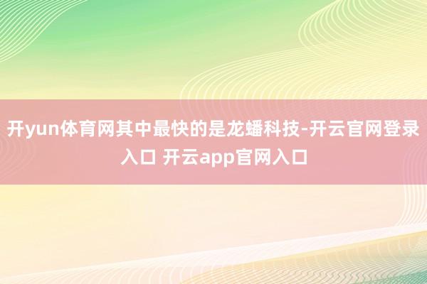 开yun体育网其中最快的是龙蟠科技-开云官网登录入口 开云app官网入口