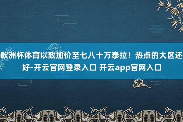 欧洲杯体育以致加价至七八十万泰拉!热点的大区还好-开云官网登录入口 开云app官网入口