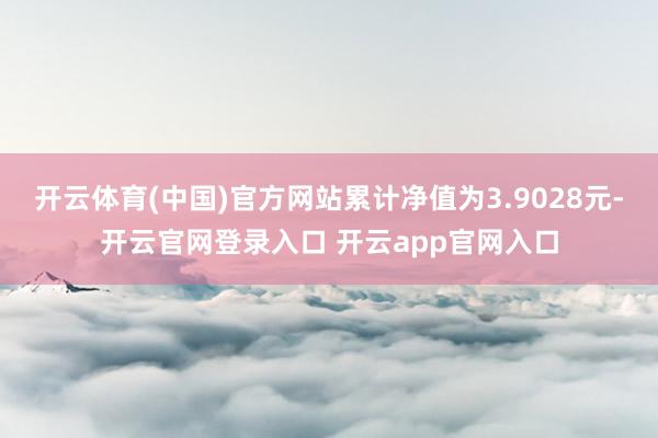 开云体育(中国)官方网站累计净值为3.9028元-开云官网登录入口 开云app官网入口