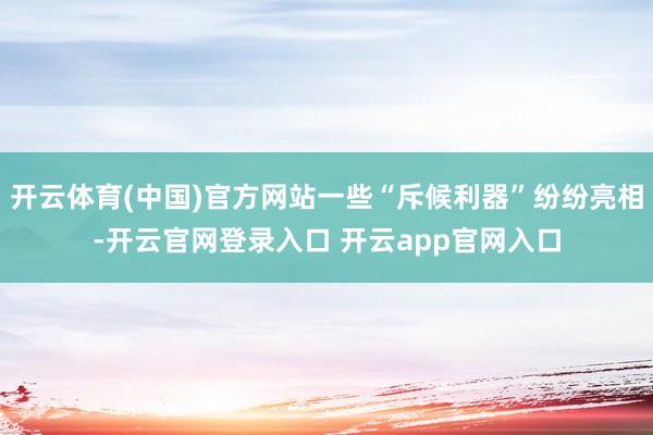 开云体育(中国)官方网站一些“斥候利器”纷纷亮相-开云官网登录入口 开云app官网入口