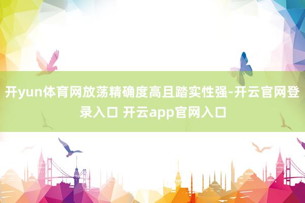 开yun体育网放荡精确度高且踏实性强-开云官网登录入口 开云app官网入口