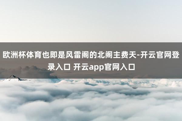 欧洲杯体育也即是风雷阁的北阁主费天-开云官网登录入口 开云app官网入口