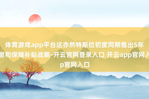 体育游戏app平台这亦然特斯拉初度同期推出5年免息和保障补贴战略-开云官网登录入口 开云app官网入口