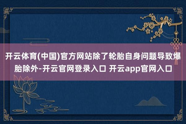 开云体育(中国)官方网站除了轮胎自身问题导致爆胎除外-开云官网登录入口 开云app官网入口